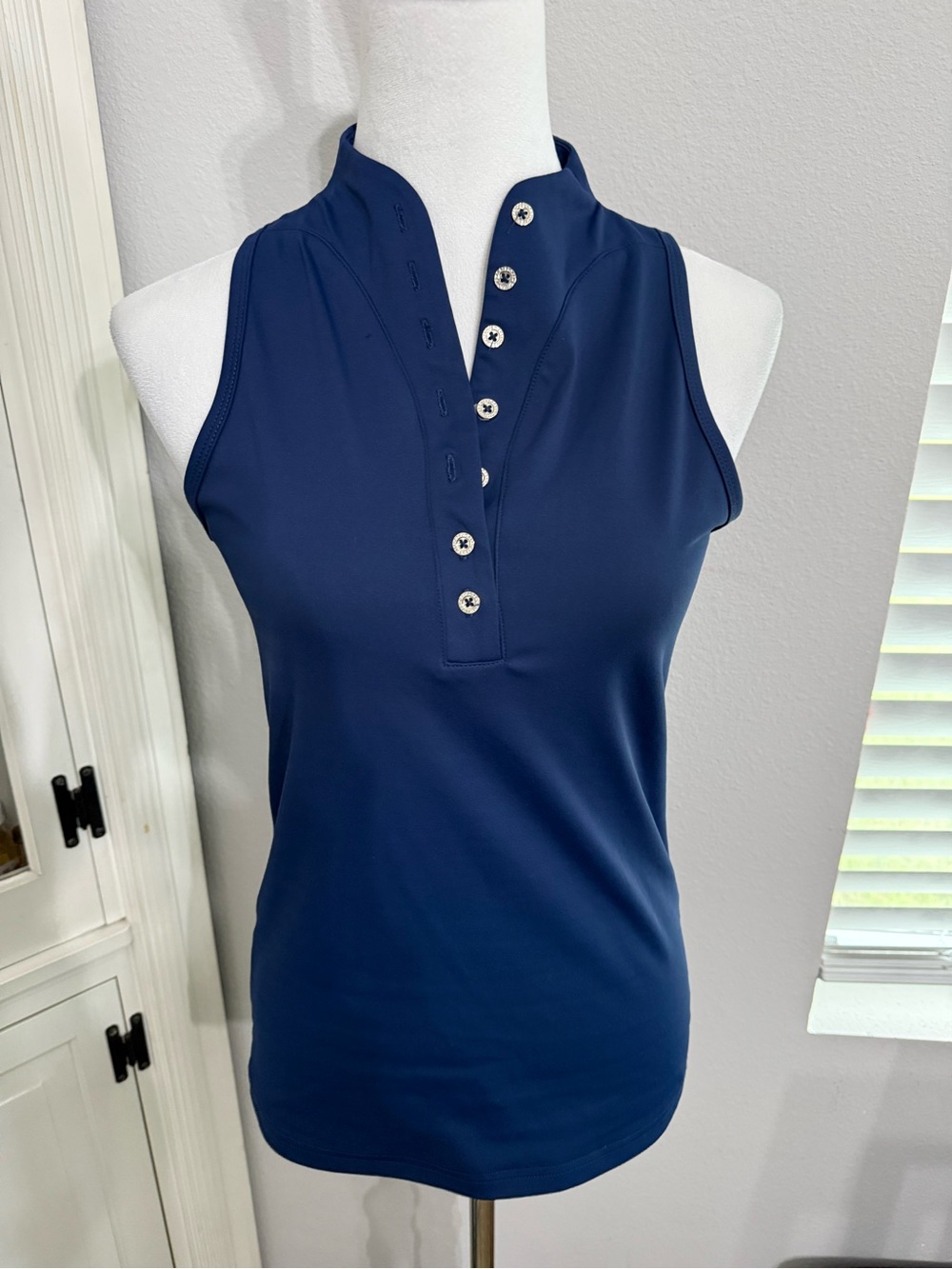 Calliope Golf Vita Sleeveless Polo in Navy